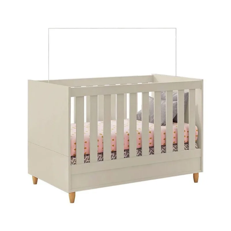 Berço Mini Cama Retrô Certificado Pelo Inmetro Milka M08 Off White Acetinado