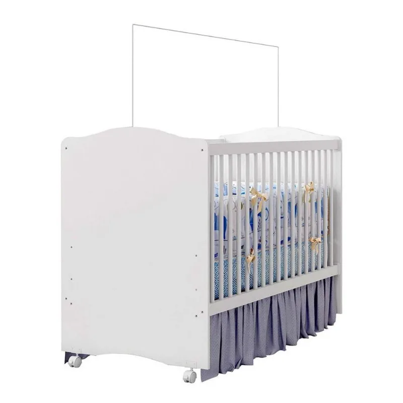 Berço Mini Cama Com Rodízios Certificado Pelo Inmetro Satriani M08 Branco