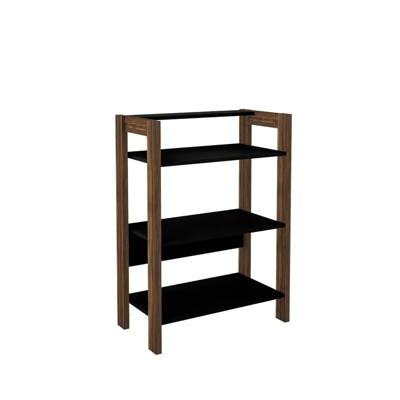 Estante Multiuso Baixa 3 Prateleiras Az1021 Preto/nogal - Tecno Mobili
