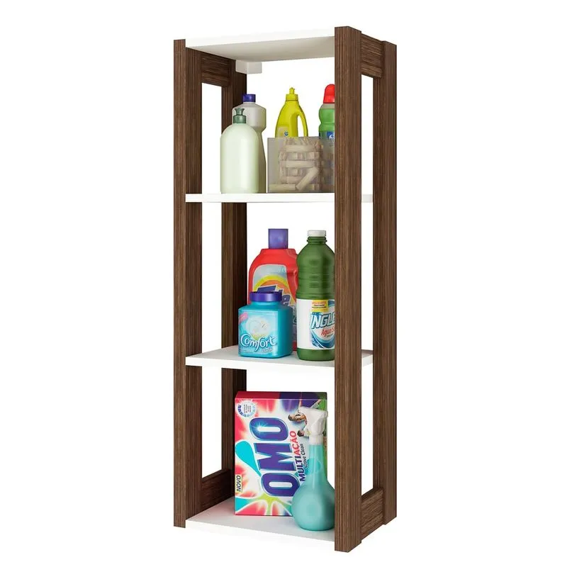 Nicho Prateleira Suspensa Az1028 Branco/nogal - Tecno Mobili