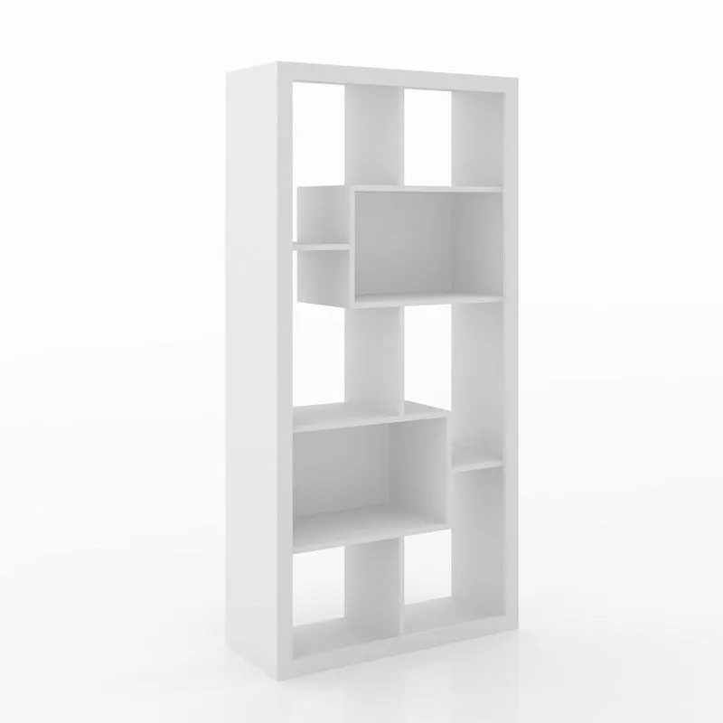Estante Livreiro Multiuso Com Nichos E1712 Branco - Tecno Mobili
