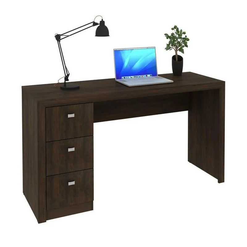 Mesa Para Computador 3 Gavetas Me4102 Rústico - Tecno Mobili