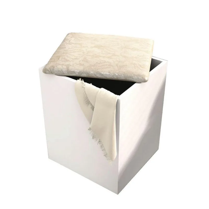 Puff Banqueta Baú Pu2050 Branco/tecido 381