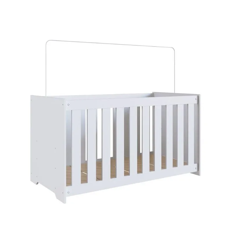 Berço Com Colchão 133X64Cm Certificado Inmetro Aconchego La011 Branco - Completa Móveis