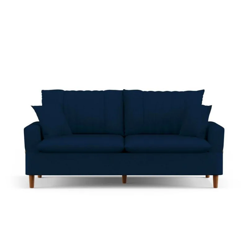 Sofá 3 Lugares 180cm Com Almofadas Veras D05 Suede Azul