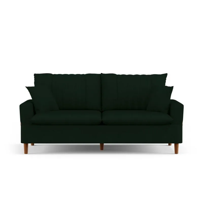 Sofá 3 Lugares 180Cm Com Almofadas Veras D05 Suede Verde Musgo - Mpozenato