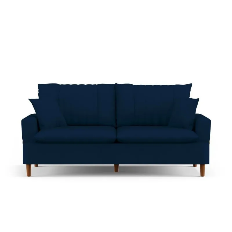 Sofá 3 Lugares 200cm Com Almofadas Veras D05 Suede Azul