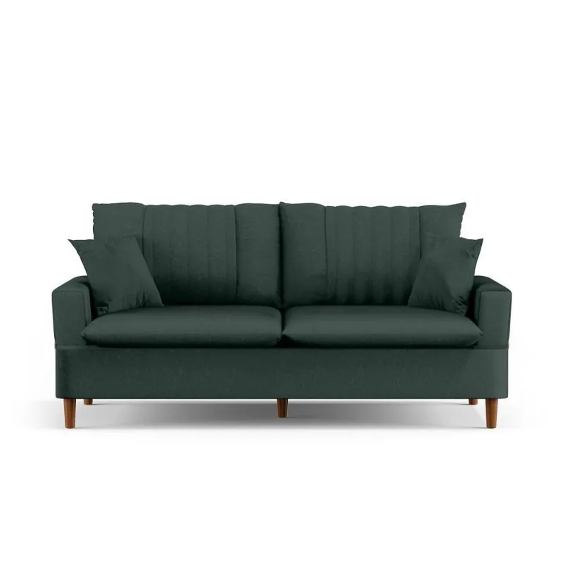Sofá 3 Lugares 200cm Com Almofadas Veras D05 Linho Verde