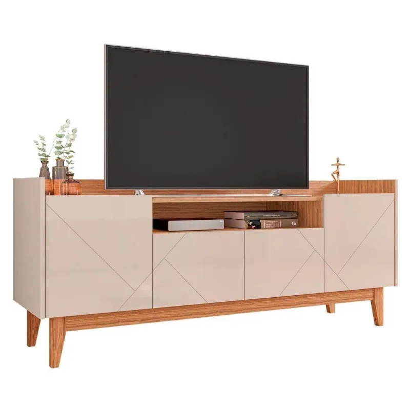 Rack Tv Até 60 Pol. 4 Portas Off Whitw/ Noce