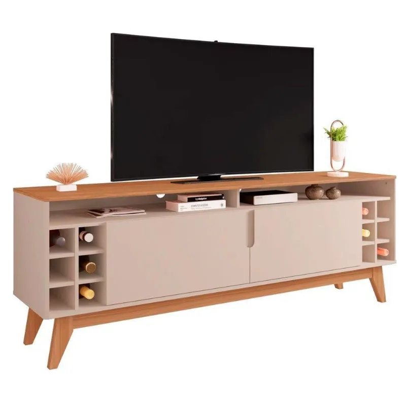 Rack Tv Até 60 Pol. 2 Portas Wine Off White/ Noce