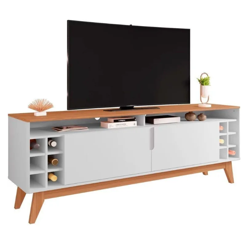 Rack Tv Até 60 Pol. 2 Portas Wine Branco/ Noce