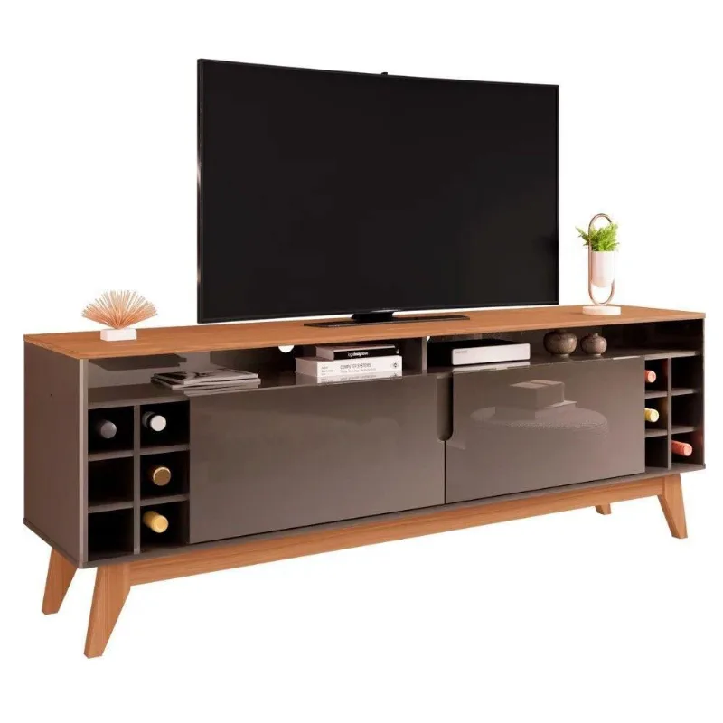 Rack Tv Até 60 Pol. 2 Portas Wine Cinza Perola/ Noce