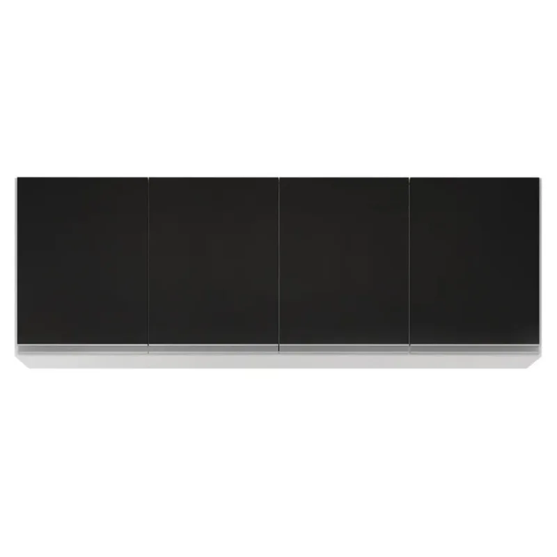 Armário De Cozinha Aéreo 160cm 4 Portas Nevada Branco/preto - Lumil