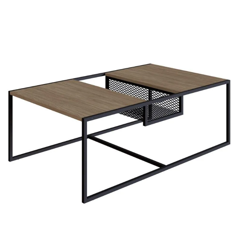 Mesa De Centro Com Nicho Pés Metálicos York Hanover/preto