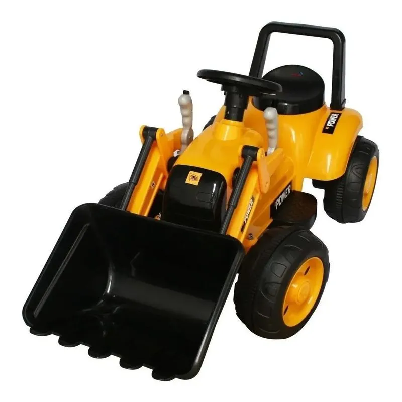 Mini Trator Escavadeira Elétrico Infantil 12v Amarelo