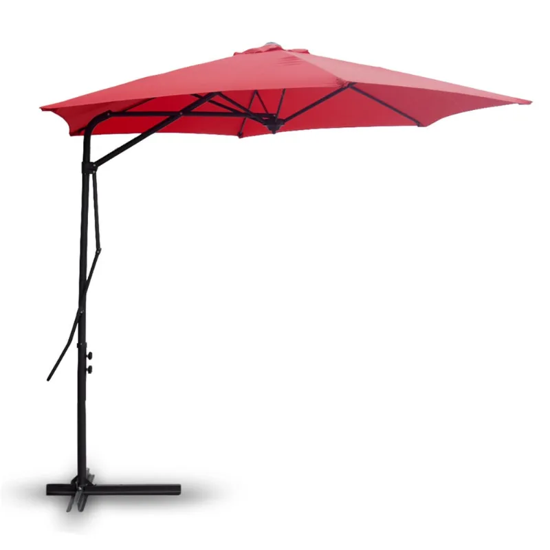 Ombrelone Guarda-sol Articulado 2,70 M Piscina Praia Com Led Vermelho