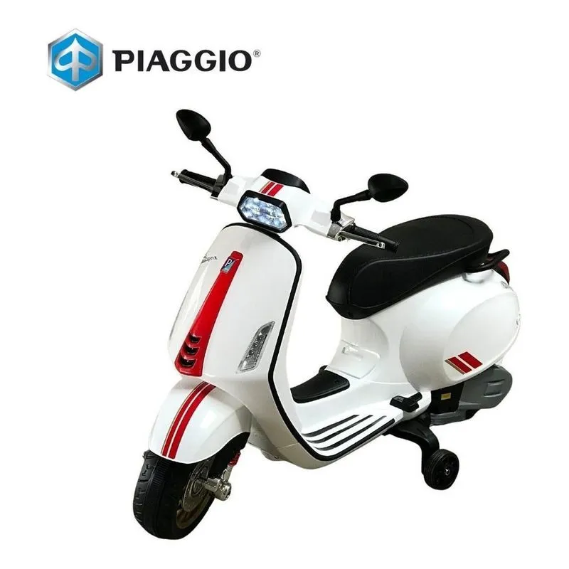 Mini Moto Elétrica 12V Vespa Piaggio Branca Licenciada Bw222