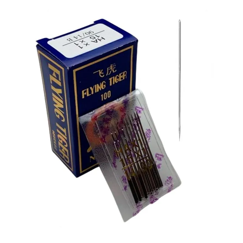 Kit 10 Agulhas Espessura 14 Em Aço Inoxidável Para Máquina de Costura Doméstica Modelo HAX1 Fácil Instalação