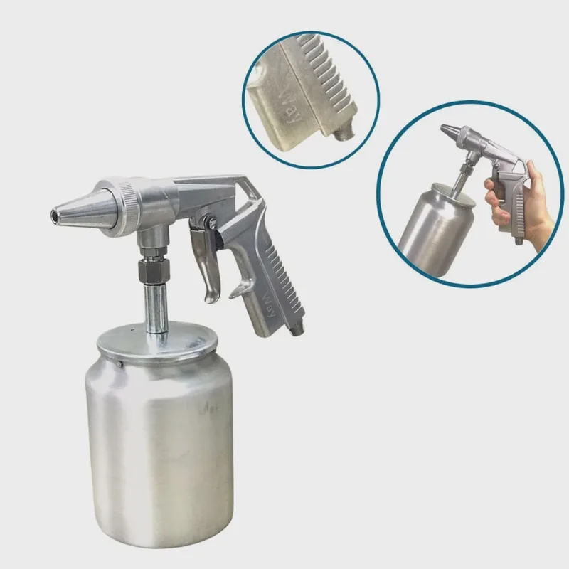 Pistola Revolver de Pintura Sucção Pressão Bico 0.6mm Copo 1000ml Importway Iwpps-1B