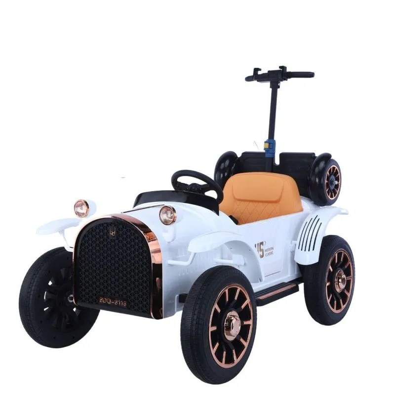 Mini Carro Elétrico Vintage Branco Retrô 12v Importway