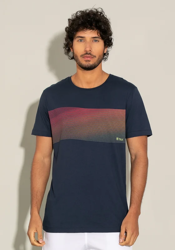 Camiseta Manga Curta For Men Wave Azul Marinho Dlk AZUL MARINHO / M