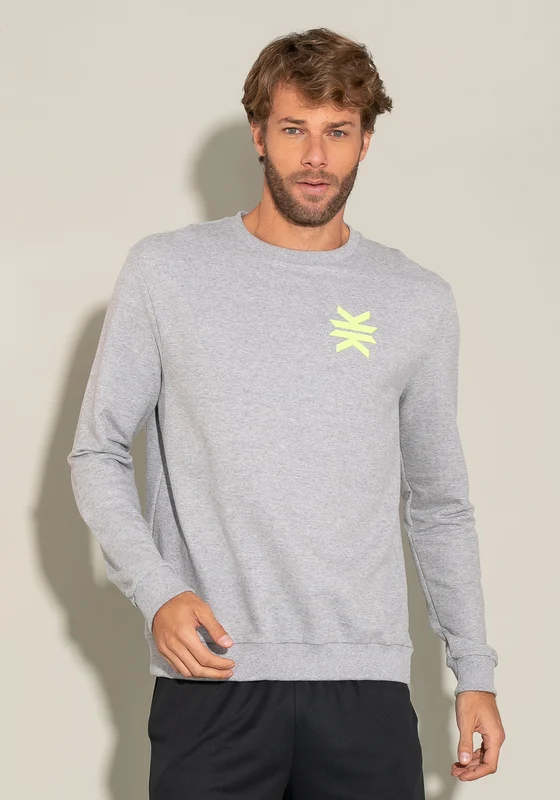 Casaco De Moletom For Men Com Silk Mescla Dlk CINZA / G