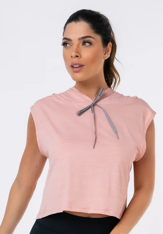 Cropped Com Capuz Nation Nude Dlk ROSA / P