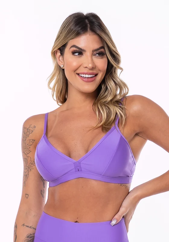 Top Equilibrium Lilás com Decote V e Alcinha Dlk ROXO / P