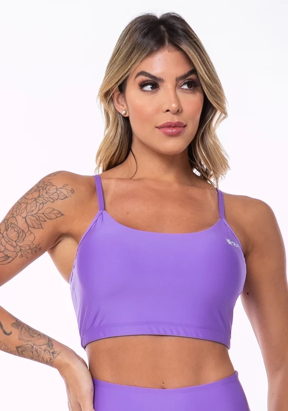 Top Equilibrium Lilás com Bojo e Alças Finas Dlk ROXO / G