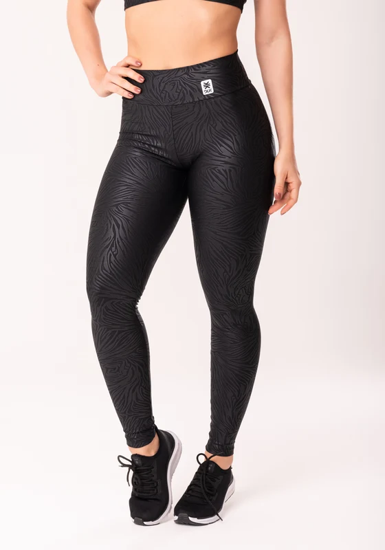 Calça Legging Shine Preto Texturizada Dlk PRETO / M