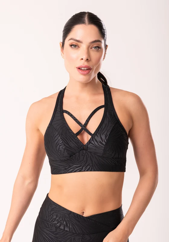 Top Com Bojo Shine Preto Texturizado Nadador Dlk PRETO / P