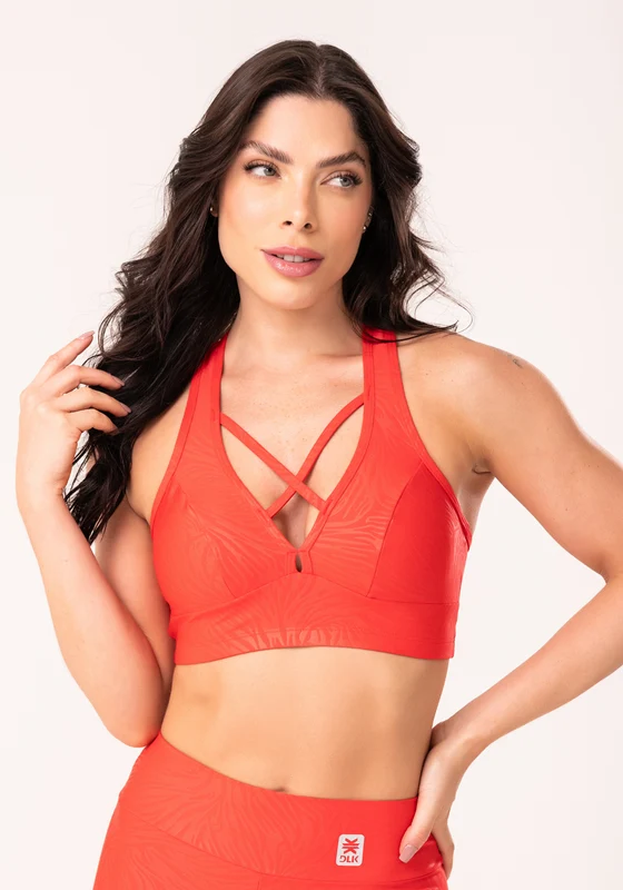 Top Com Bojo Shine Vermelho Texturizado Nadador Dlk VERMELHO / G