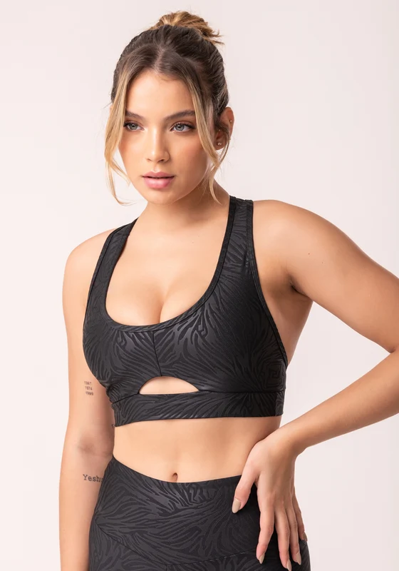 Top Shine Preto Texturizado Cut-out Dlk PRETO / GG