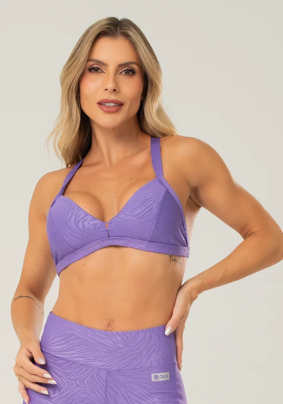 Top Shine Lilás Texturizado Com Alças Cruzadas Costas Dlk ROXO / P