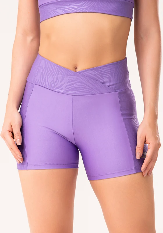 Short Shine Lilás Texturizado Com Cós Transpassado Dlk ROXO / M