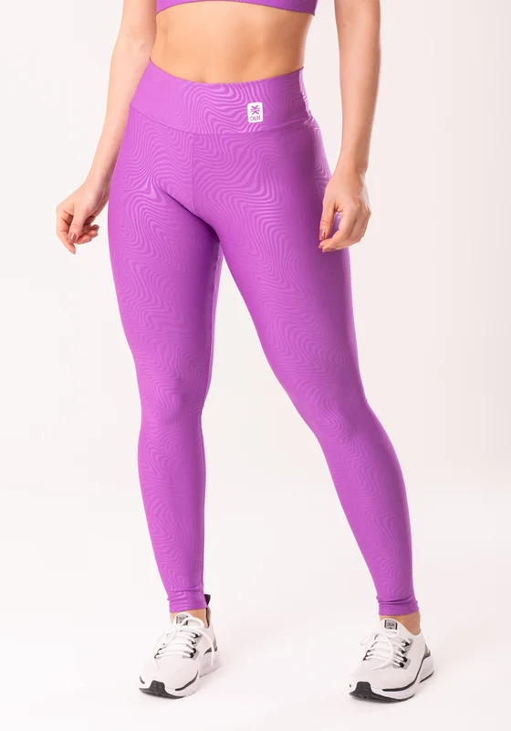 Calça Legging Shine Roxo Texturizada Ondas Dlk ROXO / G