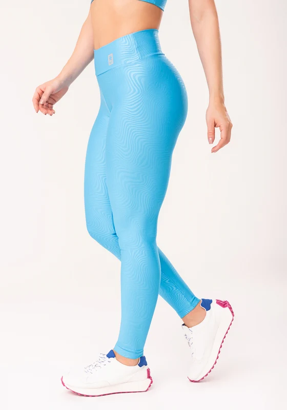 Calça Legging Shine Azul Texturizada Ondas Dlk AZUL / M