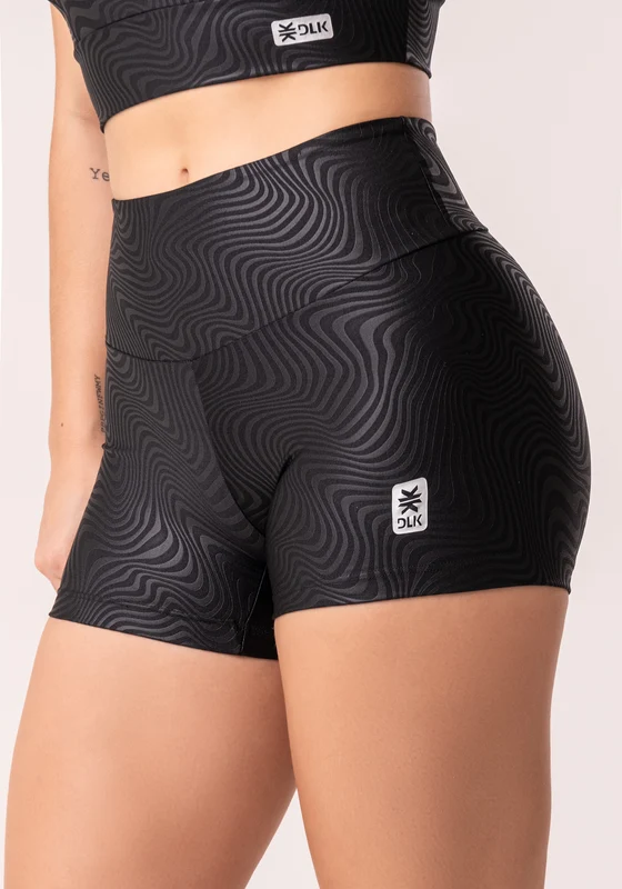 Short Shine Preto Texturizado Ondas Dlk PRETO / M