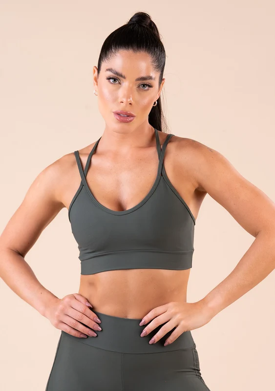 Top Fitness Feminino Com Bojo Chumbo Alça Dupla E Elástico Action Dlk CINZA / P