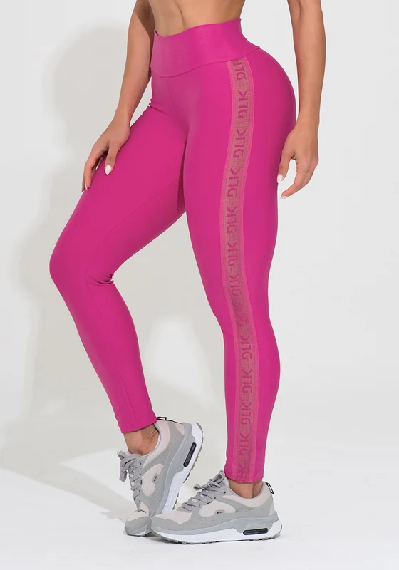 Legging Fitness Feminina Pink Elástico Lateral Action Dlk ROSA / M