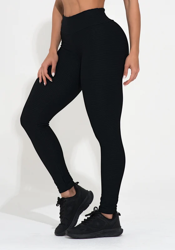 Legging Fitness Feminina Preta Canelada Action Dlk PRETO / M