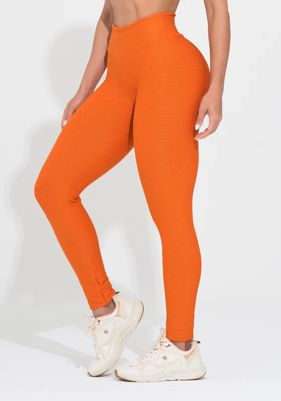 Legging Fitness Feminina Laranja Canelada Action Dlk LARANJA / G