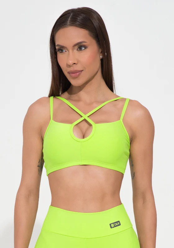 Top Fitness Feminino Lima Decote Gota Com Alça Dupla Action Dlk AMARELO / M