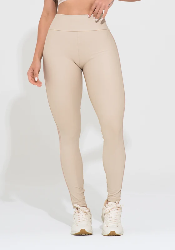 Legging Fitness Feminina Nude Elástico Lateral Action Dlk NUDE / M