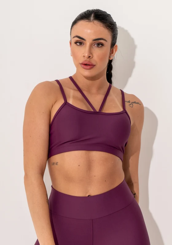 Top Fitness Feminino Malbec Com Alças Duplas Intense Dlk VINHO / GG