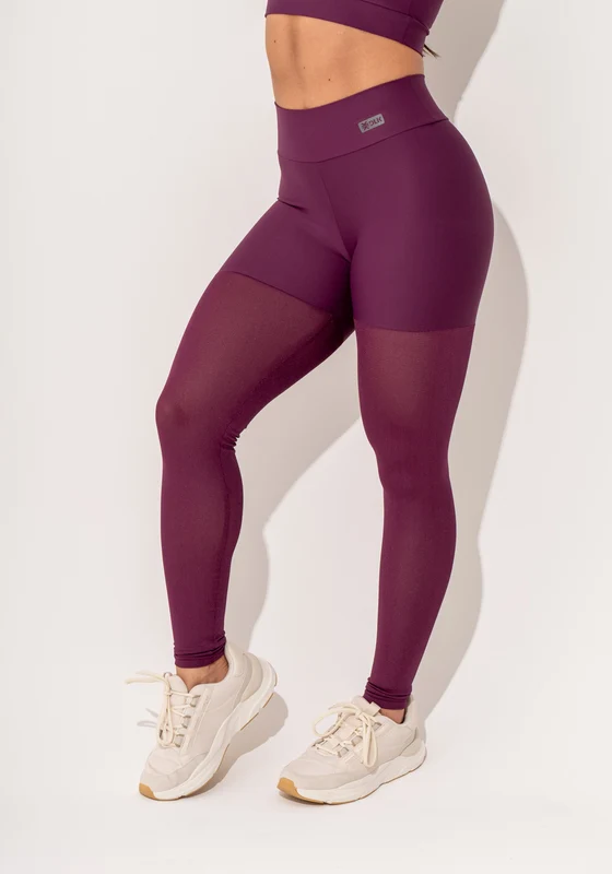 Legging Fitness Feminina Malbec Com Tela Intense Dlk VINHO / GG