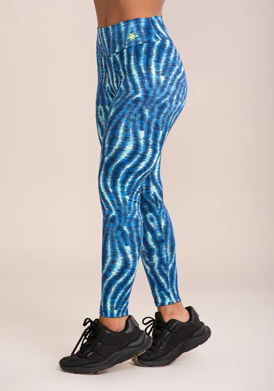 Legging Fitness Feminina Euphoria Estampa Animal Blurred Dlk AZUL E BRANCO / G