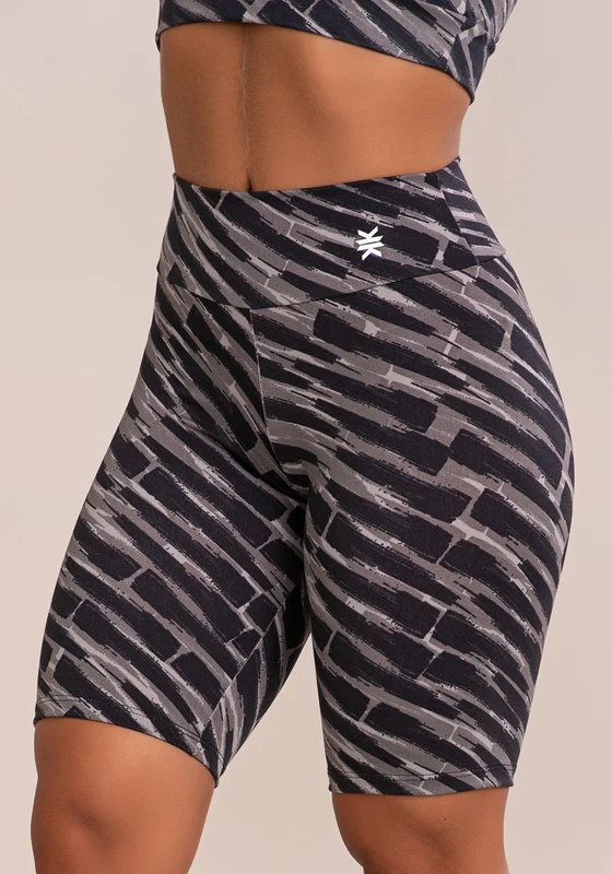 Bermuda Fitness Feminina Euphoria Estampa Brush Black Dlk CINZA / M