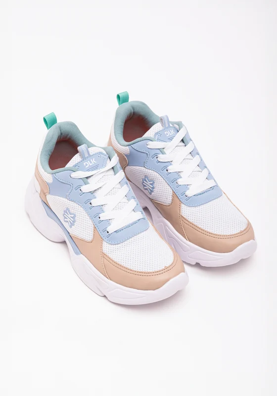 Tênis Chunky Feminino Bege Com Azul Dlk AZUL / 35