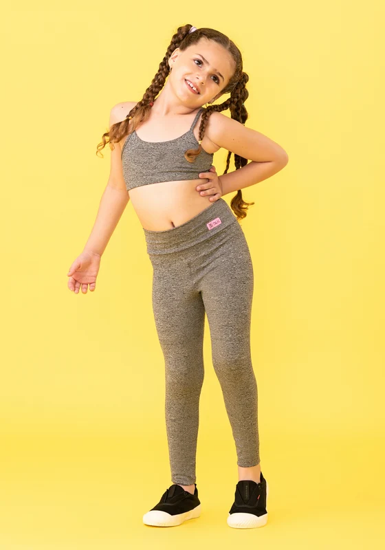Calça Legging Básica Infantil Mescla Dlk CINZA / 11/12